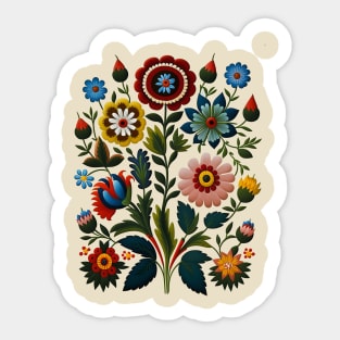 Folk Art Flowers Sticker